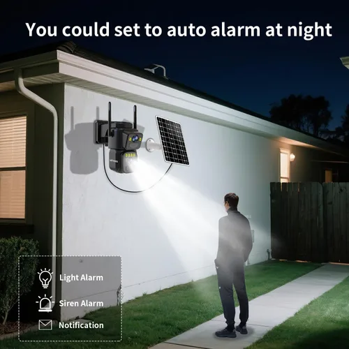 Miniatura 9 de LETSCEE Cámaras de Seguridad WiFi para Exteriores, Cámaras 5G/2.4G para Seguridad del Hogar con Energía Solar con Lente Dual, Detección de 1Paquete