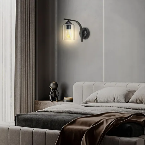 Miniatura 7 de CANMEIJIA Aplique de pared 1 luz, moderno accesorio de iluminación de pared, luces de tocador de baño con lámpara de pared negra mate para Negro