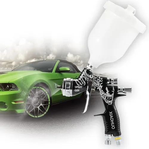 Miniatura 5 de Automotriz Reacabado Spralien Reborn Black Spray Gun PRO LITE TE20 1.3tip 20.3 fl oz Copa