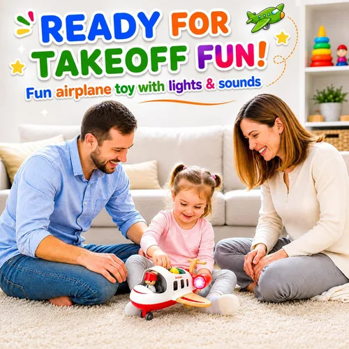 Miniatura 4 de Wanborns Juguetes de avión para niños pequeños de 1 a 3 años, juguetes de aviones con sonido y luz, mini juguetes de avión para introducir