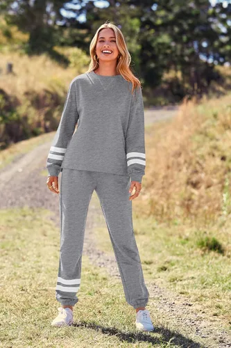 Miniatura 121 de Prettygarden - Conjunto de pijama de dos piezas para mujer, diseño de teñido anudado, sudadera informal de manga larga con pantalones largos, ropa