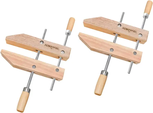 POWERTEC 71524 Abrazadera de tornillo de mano de madera – 10 Pulgadas | Abrazaderas de tornillo de mano para carpintería, 2PK