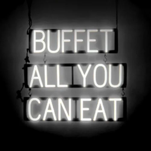 Miniatura 13 de SpellBrite BUFFET Sign Letrero relacionado con buffet con aspecto de neón, fuente de luz LED roja 22.6 x 6.3 pulgadas Rojo