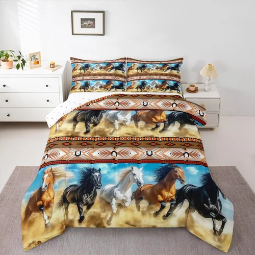 Miniatura 23 de Feelyou Juego de ropa de cama de vaca de las Highland para niños, edredón de ganado con girasol para niñas, adolescentes, juego de edredón