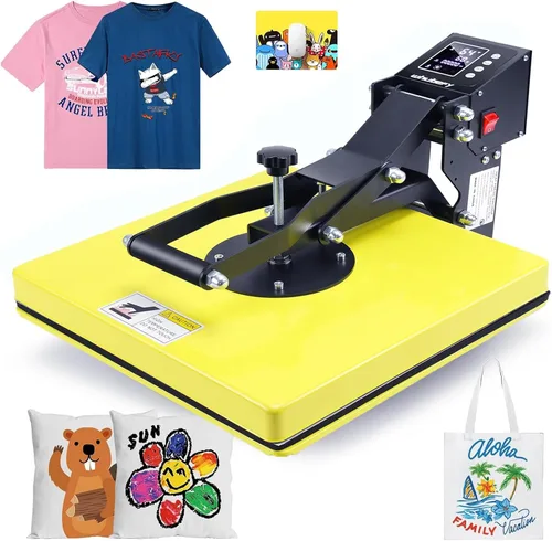 Miniatura 8 de WHUBEFY Máquina de prensa térmica para camisetas, máquina de prensa de calor de 15 x 12 pulgadas, prensa de transferencia de impresión de camisas