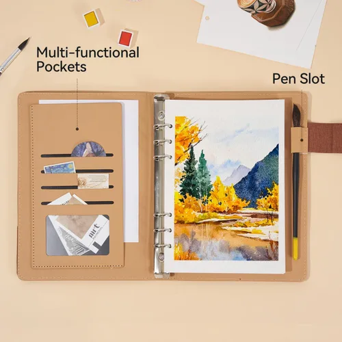 Miniatura 6 de Libro de bocetos de acuarela Lightwish, papel de acuarela 100% algodón sin ácidos, 300 gsm/140 lb papel de acuarela prensado en frío para artistas