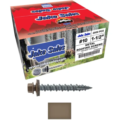 Miniatura 18 de 10 tornillos para techos de metal gris ABC de 1-1/2 pulgadas, cabezal de arandela hexagonal, arranque automático/roscado, arandela EPDM. 1 bolsa