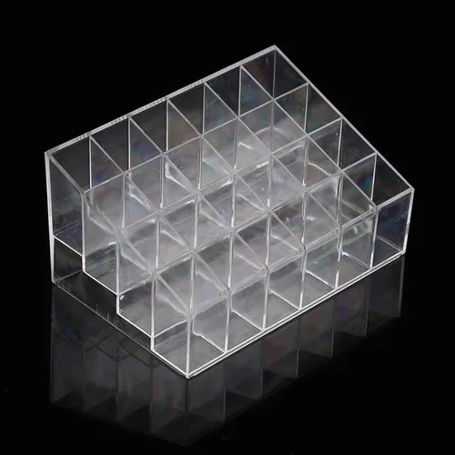 Miniatura 4 de Transparent Lipstick Holder Plastic Makeup Organizer 24 Grids Nail Polish Storage for Home and Salons