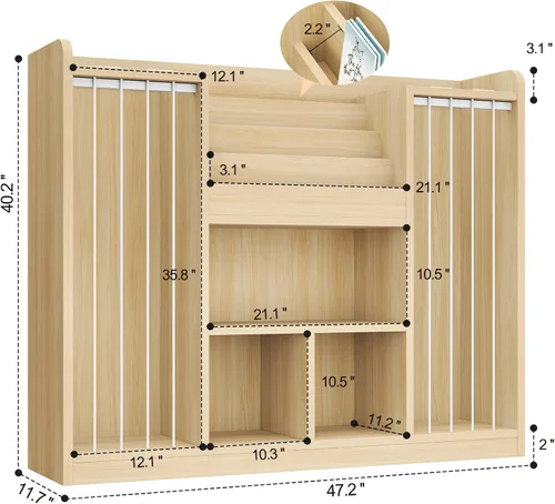Miniatura 3 de ONBRILL Organizador de almacenamiento de juguetes, almacenamiento de animales de peluche con estantería de 4 niveles, funda de almacenamiento