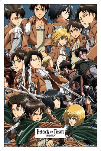 Miniatura 12 de Trends International Attack on Titan - Póster de pared, 22.375 x 34 pulgadas, póster y paquete de montaje Versión con marco negro