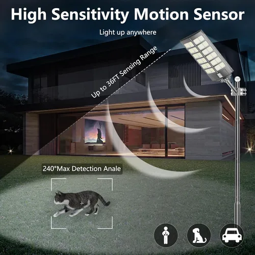 Miniatura 2 de loyoele Farolas solares para exteriores, impermeables, 9000 W, 300000 lúmenes, luz solar de estacionamiento del atardecer al amanecer, luces