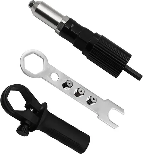 Miniatura 4 de TANIQIACA Kit adaptador de remachador eléctrico, juego de convertidor de pistola de remache de taladro, accesorios de herramientas de mano de metal