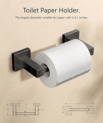 Miniatura 118 de FORIOUS Soporte de pared para papel higiénico, soporte de rollo de papel higiénico de doble poste giratorio de acero inoxidable para baño, Blanco