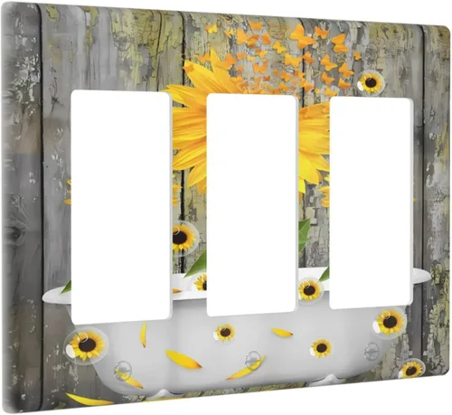 Miniatura 47 de Placa de pared de 1 cuadrilla, diseño de playa, océano, amanecer, mar, atardecer, cubierta de interruptor de luz en blanco, decorativo, sin