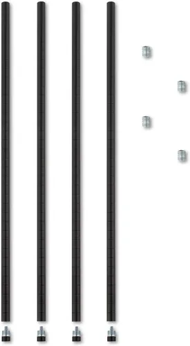 Alera ALE Postes apilables para estanterías de alambre, 36 "de alto, negro (paquete de 4)