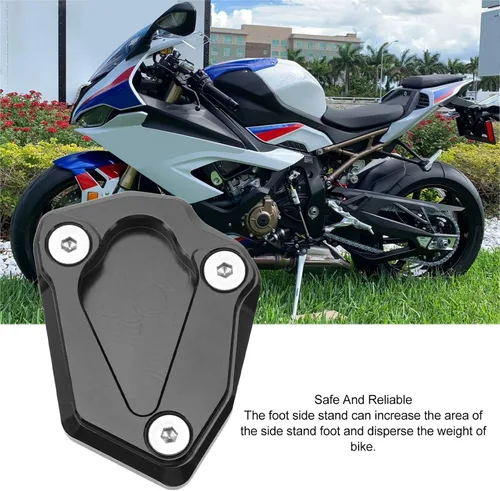 Miniatura 3 de Extensor de pata de cabra de motocicleta, almohadilla de extensión de soporte lateral para pie, placa de soporte de aleación de aluminio
