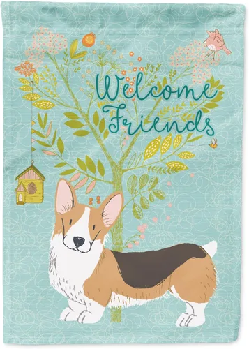 Miniatura 101 de Caroline's Treasures BB7594GF Bandera de jardín de Husky siberiano con texto en inglés "Welcome Friends" - Bandera decorativa para patio exterior