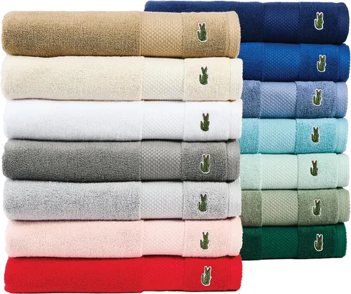 Miniatura 6 de Lacoste Heritage - Sábana de baño de 100 % algodón Supima, aloe, 35" x 70", altamente absorbente y de secado rápido, toalla de baño súper suave