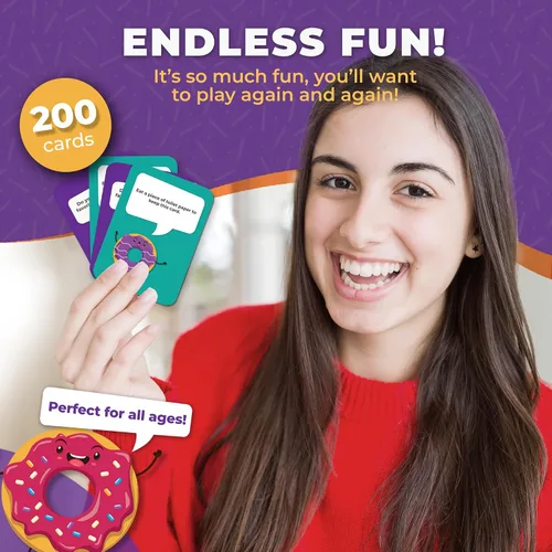 Miniatura 7 de Juego de cartas Do or Donut – Emocionante desafío de noche de juegos en familia y para parejas, juego divertido para reuniones familiares, fiestas