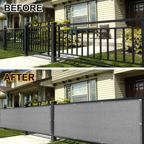 Miniatura 7 de Eden's Decor - Pantalla de privacidad para balcón gris de 2'6" x 7' de malla para parabrisas, resistente a la intemperie, protección UV