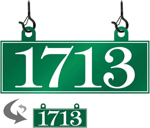 Miniatura 14 de Placa de dirección colgante – Letrero de número de casa, letrero de dirección, números de dirección para buzón exterior, lámpara, poste de luz, 2