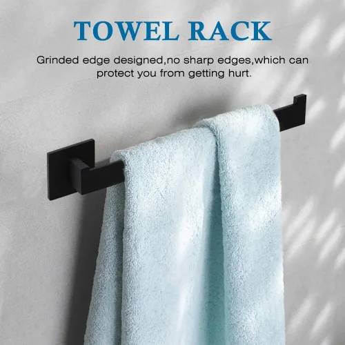 Miniatura 5 de Juego de accesorios de baño de 4 piezas, juegos de toalleros, incluye toallero, soporte para papel higiénico, gancho para toallas, kit de accesorios