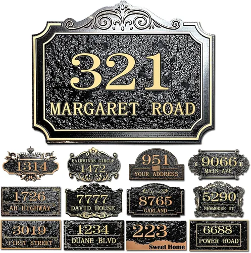Miniatura 13 de Placa personalizada de dirección de casa, letrero de dirección de nombre de calle personalizado para números de casa, placa para buzón de garaje