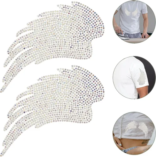 Miniatura 9 de Glitter Angel Wings Applique Patch 2pcs Heat-Activated Fabric Sewing Patch for Clothing Decoration DIY Garment Craft Accessories