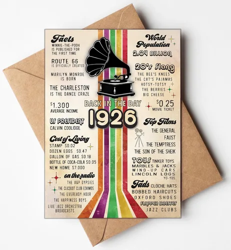 Miniatura 4 de Katie Doodle Tarjeta de cumpleaños número 100 – (hecha en Estados Unidos) – Tarjeta de cumpleaños de 100 años (5 x 7 pulgadas, interior en blanco)