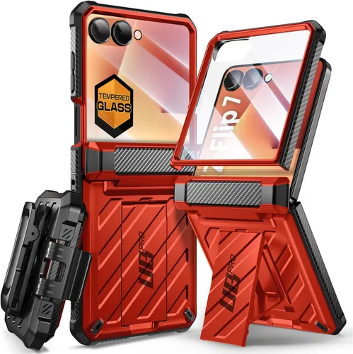 Miniatura 12 de SUPCASE Funda para Samsung Galaxy Z Flip 7 con soporte integrado y clip para cinturón (Unicorn Beetle Pro), [protección de bisagra]