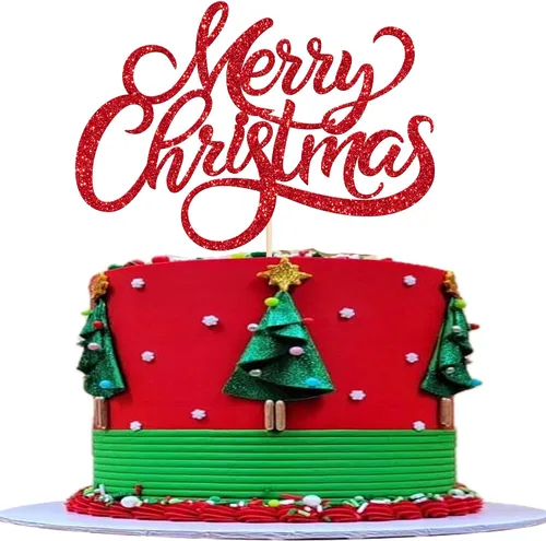 Miniatura 10 de Rsstarxi 1 Paquete Decoración para Pastel Feliz Cumpleaños Jesús con Purpurina Natividad Navidad Palillo para Pastel Decoraciones de Pastel