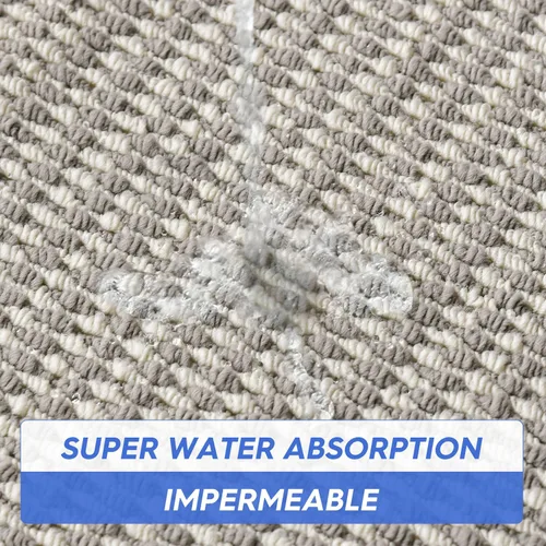 Miniatura 6 de Artoid Mode Alfombra Antideslizante Lavable a Máquina Beige y Gris, Alfombras de Cocina Suaves Absorbentes y Resistentes a las Manchas