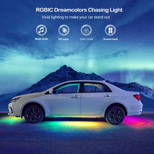 Miniatura 2 de Yielinth Kit de Luces Underglow, Luces RGB-IC Bajo el Automóvil con Color de Ensueño Danzante Perseguidor, 213 Modos de Escena, Control por App