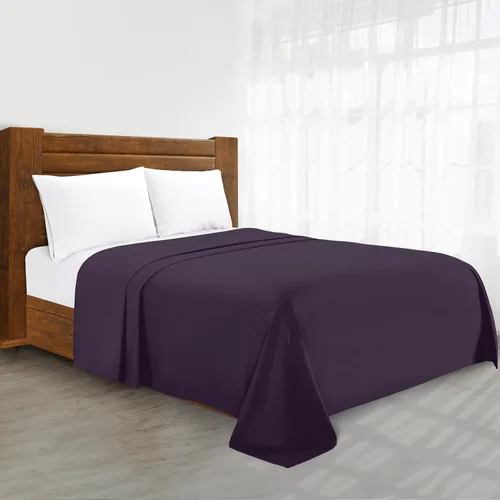 Miniatura 16 de Sábana plana de lujo en Amazon Elegant Comfort sin arrugas de 1500 hilos de calidad de hotel Premier, tamaño King, color marrón chocolate
