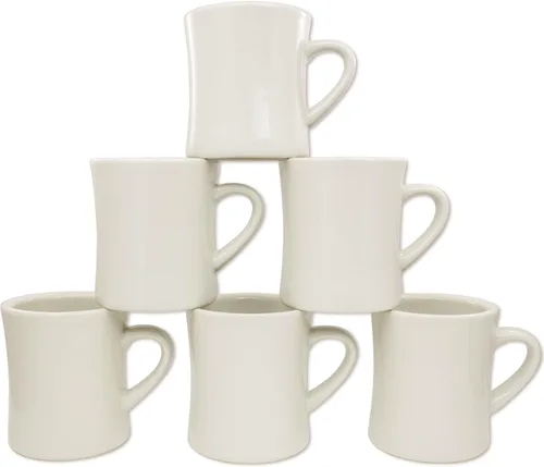COLETTI Tazas de café de comedor, tazas de café de restaurante, taza de café retro, taza de comedor resistente y pesada, nostalgia en cada sorbo