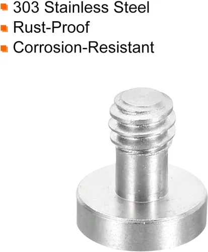 Miniatura 4 de PATIKIL Tornillo trípode de liberación rápida de 1/4"-20 roscas de 0.512 in de longitud, paquete de 3 tornillos de ranura hexagonal de acero