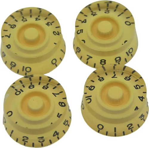 Miniatura 11 de KAISH Juego de 4 perillas de control de velocidad de guitarra de color ámbar, compatible con guitarra LP