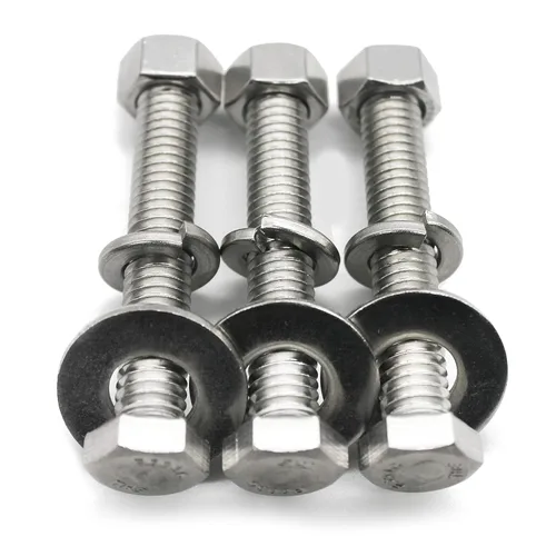 Miniatura 14 de (5 juegos) Tornillos de cabeza hexagonal de acero inoxidable 3/8-16x3, tuercas, arandelas planas y de bloqueo, 18-8 (304) S/S, totalmente roscados