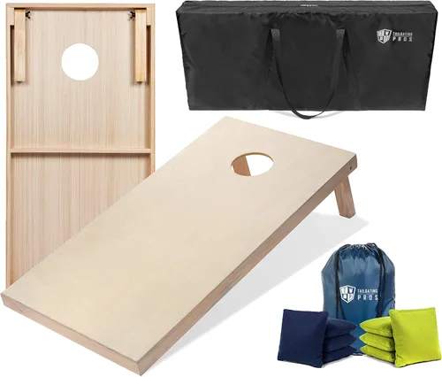 Miniatura 9 de Tailgating Pros Tablas para juego de cornhole - 4 x 2 pies y 3 x 2 pies. Juego de cornhole con estuche de transporte y juego de 8 bolsas de maíz