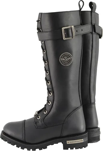 Miniatura 5 de Milwaukee Leather Botas de tiro alto de encaje a punta de 14 pulgadas para mujer Redondo Ancho - Mbl9355w
