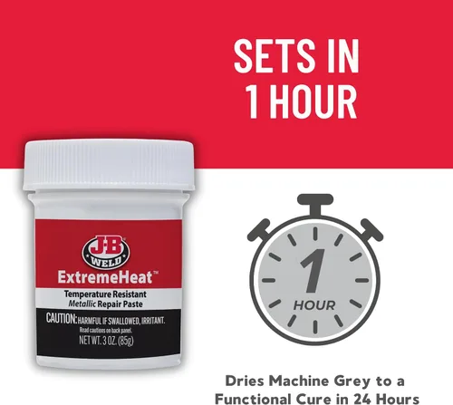 Miniatura 4 de J-B Weld 37901 ExtremeHeat - Pasta metálica resistente a altas temperaturas, 3 oz
