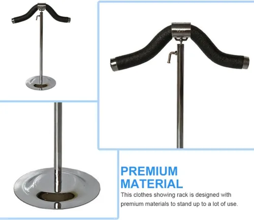 Miniatura 2 de Cabilock Soporte de exhibición de ropa de acero inoxidable para mujer, soporte de hombro flexible, soporte de ropa para niña, soporte de ropa
