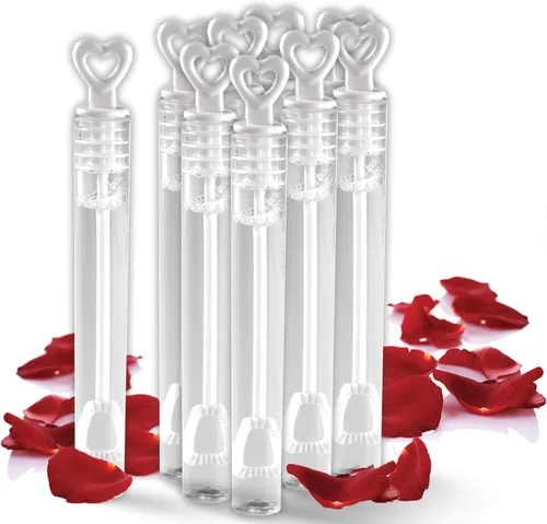 Paquete de 40 varitas de burbujas de corazón, gran varita de burbujas para fiestas y bodas y aniversarios por Big Mo's Toys