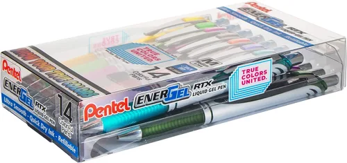 Miniatura 3 de Pentel EnerGel RTX True Colors United 0.028 in, línea media, 14 colores de tinta surtidos, paquete de 14 bolígrafos BL77PC14MTCU
