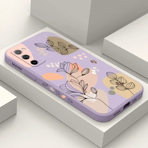 Miniatura 23 de LEECG para Samsung Galaxy S20 Funda, Diseño Creativo Lateral con Forro de Microfibra de Silicona Suave con Patrón de Flores para Cubierta de negro
