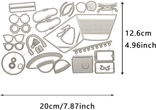 Miniatura 2 de Vasos y bolsas de playa troquelados para hacer tarjetas, troqueles de corte de metal, troqueles de papel en relieve para álbumes de recortes