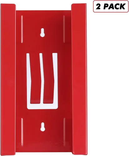 Miniatura 2 de CASOMAN Paquete de 2 dispensadores magnéticos para guantes y pañuelos, negro y rojo, capacidad de 8 libras, montaje en pared, soporte para guantera