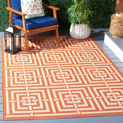Miniatura 10 de SAFAVIEH Courtyard Collection CY6937 - Alfombra decorativa para interiores y exteriores, impermeable, fácil de limpiar, 2 pies 3 pulgadas x 6 pies 7