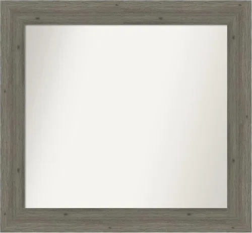 Miniatura 433 de Amanti Art Espejo de pared personalizado no biselado (24.5 x 24.5 pulgadas), marco gris marrón alta, varios tamaños personalizados, espejo de baño
