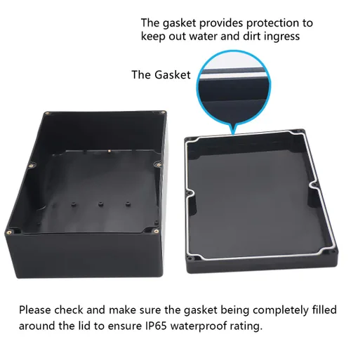 Miniatura 4 de Caja de conexiones, Caja de proyectos Zulkit IP65 impermeable para exterior cajas de plástico ABS Cajas eléctricas electrónicas negras 10.4 x 7.2 x